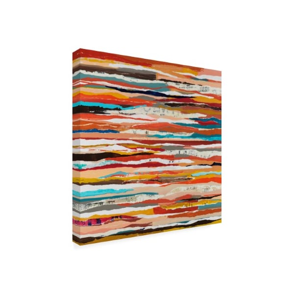 Adam Collier Noel 'Coastal Sunset Blue Orange' Canvas Art,35x35